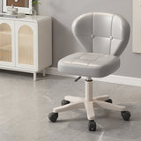 Ergonomic Adjustable Desk Chair with Contoured PU Leather Foam Cushioned Seat, Iron Frame, Backrest and Armrests – Modern Home Office