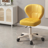 Ergonomic Adjustable Desk Chair with Contoured PU Leather Foam Cushioned Seat, Iron Frame, Backrest and Armrests – Modern Home Office