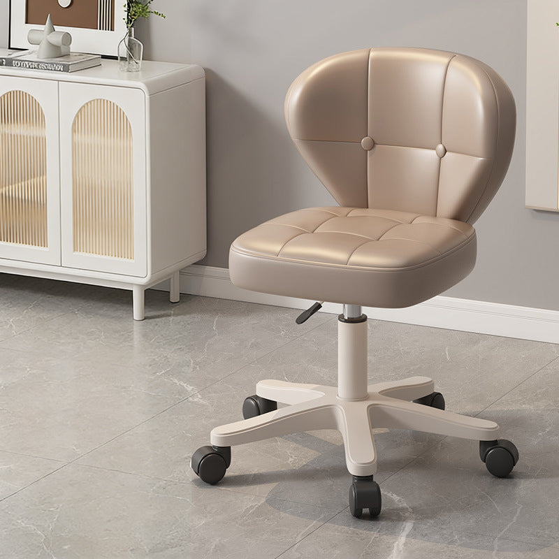 Ergonomic Adjustable Desk Chair with Contoured PU Leather Foam Cushioned Seat, Iron Frame, Backrest and Armrests – Modern Home Office