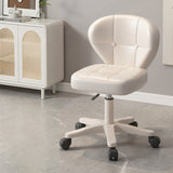 Ergonomic Adjustable Desk Chair with Contoured PU Leather Foam Cushioned Seat, Iron Frame, Backrest and Armrests – Modern Home Office