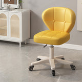 Ergonomic Adjustable Desk Chair with Contoured PU Leather Foam Cushioned Seat, Iron Frame, Backrest and Armrests – Modern Home Office