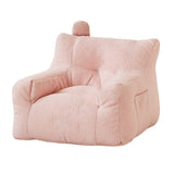 Contemporary Kids' Square Armrest & Backrest with Storage Pocket – Lambswool Fabric, EPS Foam, Cute Ear Design, Ideal Living Room Sofa Accessory