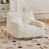 Contemporary Kids' Square Armrest & Backrest with Storage Pocket – Lambswool Fabric, EPS Foam, Cute Ear Design, Ideal Living Room Sofa Accessory