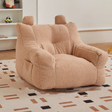Contemporary Kids' Square Armrest & Backrest with Storage Pocket – Lambswool Fabric, EPS Foam, Cute Ear Design, Ideal Living Room Sofa Accessory