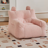 Contemporary Kids' Square Armrest & Backrest with Storage Pocket – Lambswool Fabric, EPS Foam, Cute Ear Design, Ideal Living Room Sofa Accessory