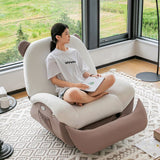 Nordic Contemporary Bear-Square Faux Leather Recliner Chair with Motorized 360° Rotation, Rocking Backrest and Footrest, Steel Frame, Dutch Fleece Cotton Sponge Cushions for Living Room