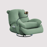 Nordic Contemporary Bear-Square Faux Leather Recliner Chair with Motorized 360° Rotation, Rocking Backrest and Footrest, Steel Frame, Dutch Fleece Cotton Sponge Cushions for Living Room