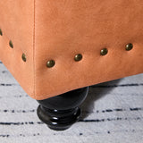 Contemporary Scandinavian Fabric-and-Wood Storage Bench, Rectangular, Backless, for Entryway