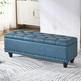 Contemporary Scandinavian Fabric-and-Wood Storage Bench, Rectangular, Backless, for Entryway