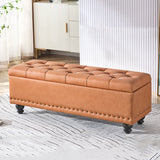 Contemporary Scandinavian Fabric-and-Wood Storage Bench, Rectangular, Backless, for Entryway