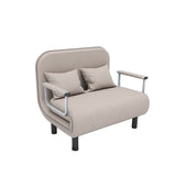 Modern Simplicity Foldable Rectangular Sofa Bed — Wood Frame with Cotton-Linen Upholstery and Foam Cushions for Living Room