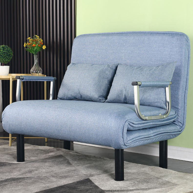 Modern Simplicity Foldable Rectangular Sofa Bed — Wood Frame with Cotton-Linen Upholstery and Foam Cushions for Living Room