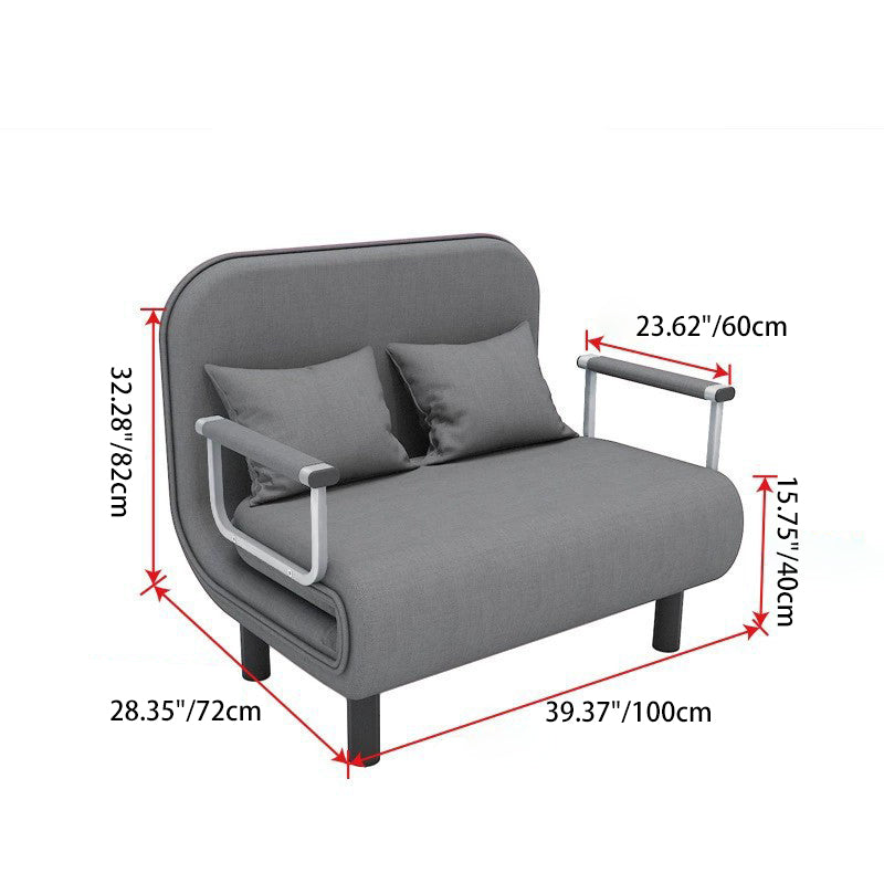 Modern Simplicity Foldable Rectangular Sofa Bed — Wood Frame with Cotton-Linen Upholstery and Foam Cushions for Living Room