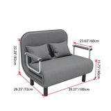 Modern Simplicity Foldable Rectangular Sofa Bed — Wood Frame with Cotton-Linen Upholstery and Foam Cushions for Living Room