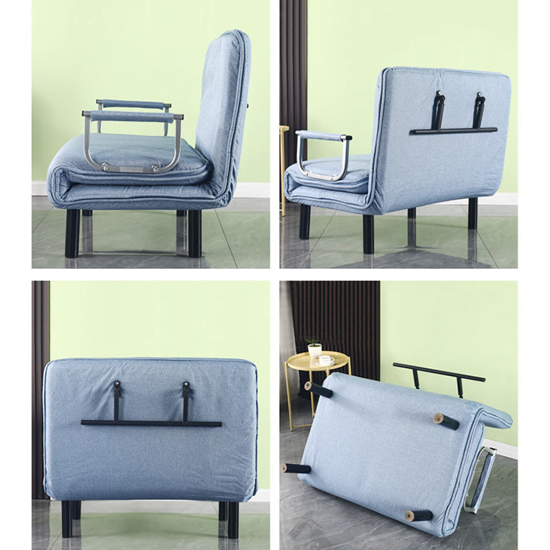 Modern Simplicity Foldable Rectangular Sofa Bed — Wood Frame with Cotton-Linen Upholstery and Foam Cushions for Living Room