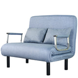 Modern Simplicity Foldable Rectangular Sofa Bed — Wood Frame with Cotton-Linen Upholstery and Foam Cushions for Living Room