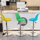 Modern Minimalist Oval Swivel Bar Stool with Foam-Padded Faux Leather Seat – Liftable, Backrest & Footrest, Metal & Plastic Frame for Kitchen