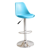 Modern Minimalist Oval Swivel Bar Stool with Foam-Padded Faux Leather Seat – Liftable, Backrest & Footrest, Metal & Plastic Frame for Kitchen