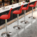 Modern Minimalist Oval Swivel Bar Stool with Foam-Padded Faux Leather Seat – Liftable, Backrest & Footrest, Metal & Plastic Frame for Kitchen
