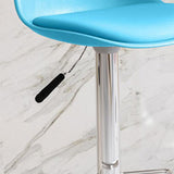 Modern Minimalist Oval Swivel Bar Stool with Foam-Padded Faux Leather Seat – Liftable, Backrest & Footrest, Metal & Plastic Frame for Kitchen
