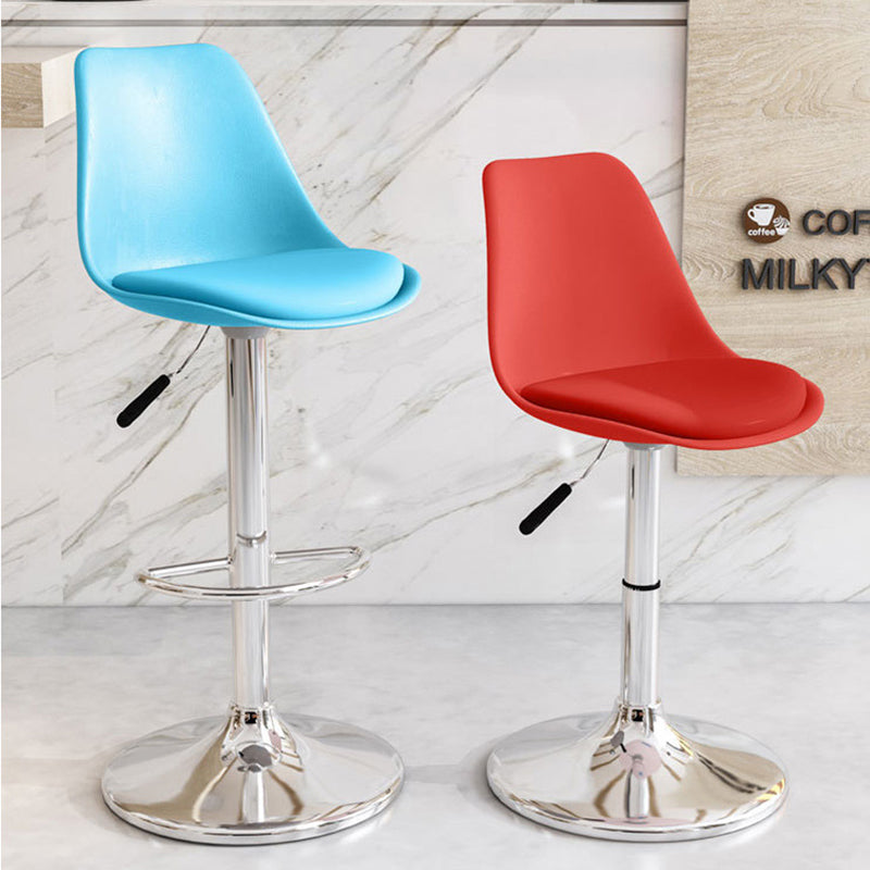 Modern Minimalist Oval Swivel Bar Stool with Foam-Padded Faux Leather Seat – Liftable, Backrest & Footrest, Metal & Plastic Frame for Kitchen