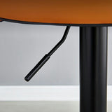 Modern Minimalist Faux Leather Bar Stool with Metal Frame, Round Liftable Seat, Backrest, Footrest, and Swivel – for Kitchen