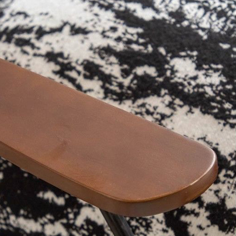 Traditional French Fabric Rocking Chair with Iron Sponge Square Ink Painting, Recliner with Footrest and Armrest for Living Room