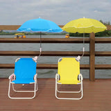 Kids' Outdoor Folding Recliner with Sunshade and Backrest - Contemporary Cartoon Design, Metal Square Frame, PP Construction