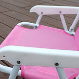 Kids' Outdoor Folding Recliner with Sunshade and Backrest - Contemporary Cartoon Design, Metal Square Frame, PP Construction
