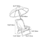 Kids' Outdoor Folding Recliner with Sunshade and Backrest - Contemporary Cartoon Design, Metal Square Frame, PP Construction