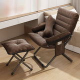 Modern Velvet and Cotton Folding Recliner with Metal Frame, Semi-Curved Backrest, Footrest and Storage Bag - Perfect for the Bedroom