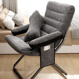 Modern Velvet and Cotton Folding Recliner with Metal Frame, Semi-Curved Backrest, Footrest and Storage Bag - Perfect for the Bedroom