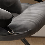 Modern Velvet and Cotton Folding Recliner with Metal Frame, Semi-Curved Backrest, Footrest and Storage Bag - Perfect for the Bedroom