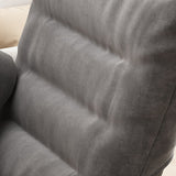 Modern Velvet and Cotton Folding Recliner with Metal Frame, Semi-Curved Backrest, Footrest and Storage Bag - Perfect for the Bedroom