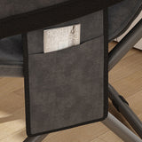 Modern Velvet and Cotton Folding Recliner with Metal Frame, Semi-Curved Backrest, Footrest and Storage Bag - Perfect for the Bedroom