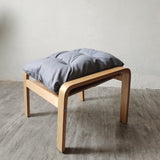 Contemporary Scandinavian-Style Fabric & Wood Recliner with Foldable Footrest and Armrest in Cotton Upholstery for Living Room