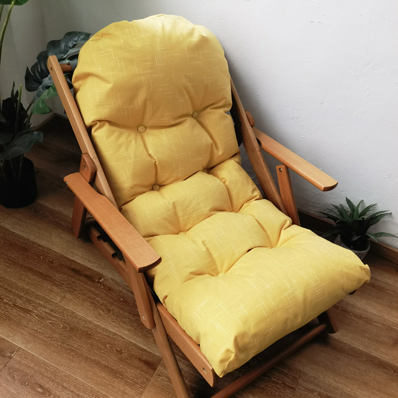 Contemporary Scandinavian-Style Fabric & Wood Recliner with Foldable Footrest and Armrest in Cotton Upholstery for Living Room