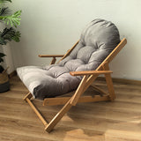 Contemporary Scandinavian-Style Fabric & Wood Recliner with Foldable Footrest and Armrest in Cotton Upholstery for Living Room