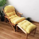 Contemporary Scandinavian-Style Fabric & Wood Recliner with Foldable Footrest and Armrest in Cotton Upholstery for Living Room