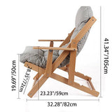 Contemporary Scandinavian-Style Fabric & Wood Recliner with Foldable Footrest and Armrest in Cotton Upholstery for Living Room