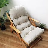 Contemporary Scandinavian-Style Fabric & Wood Recliner with Foldable Footrest and Armrest in Cotton Upholstery for Living Room