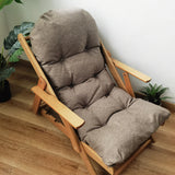 Contemporary Scandinavian-Style Fabric & Wood Recliner with Foldable Footrest and Armrest in Cotton Upholstery for Living Room