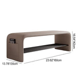 Modern Simplicity Eco-Friendly Synthetic Leather & Carbon Steel 2-Tier Rectangular Shoe Shelf Bench for Entryway