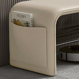 Modern Simplicity Eco-Friendly Synthetic Leather & Carbon Steel 2-Tier Rectangular Shoe Shelf Bench for Entryway