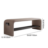 Modern Simplicity Eco-Friendly Synthetic Leather & Carbon Steel 2-Tier Rectangular Shoe Shelf Bench for Entryway
