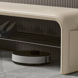 Modern Simplicity Eco-Friendly Synthetic Leather & Carbon Steel 2-Tier Rectangular Shoe Shelf Bench for Entryway