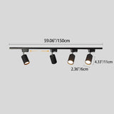 Modern Tubular LED Track Lighting Fixture - Flush Mount, 3/4/5-Light Options