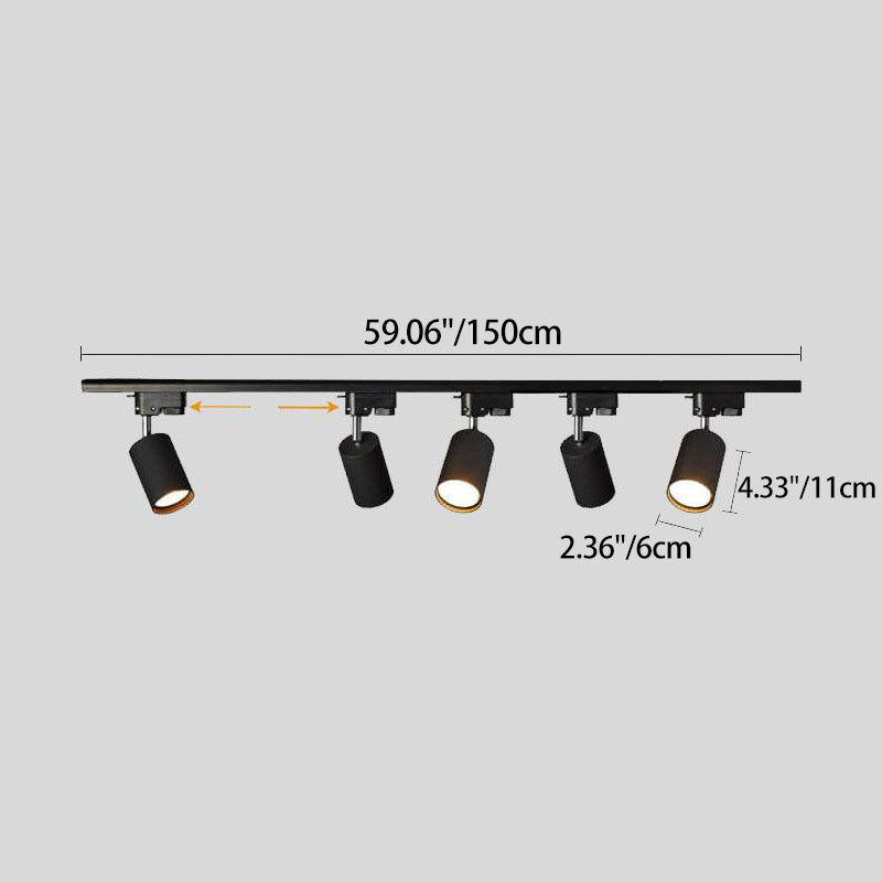 Modern Tubular LED Track Lighting Fixture - Flush Mount, 3/4/5-Light Options