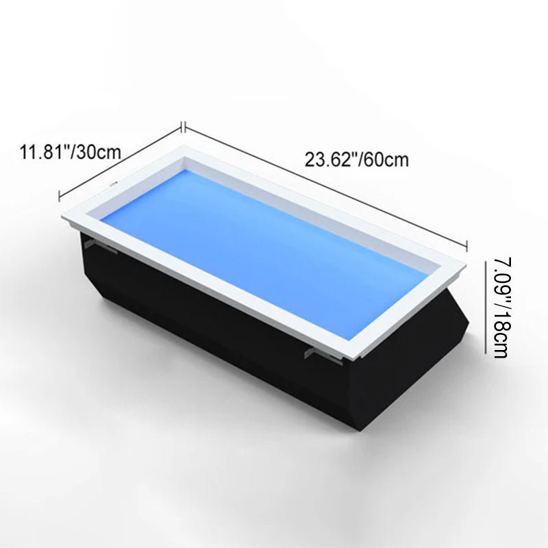 Sleek Modern Smart Blue Sky Aluminum LED Flush-Mount Ceiling Light