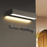 Sleek Modern Minimalist Aluminum & Glass Rectangular LED Outdoor Wall Sconce for Patio